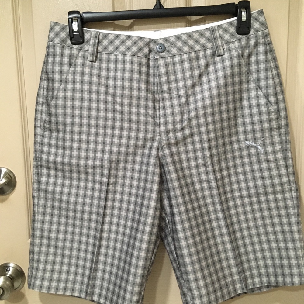 Puma Checkered NWT Trendy Preppy Athleisurecore Golf Men's Shorts SZ 32.